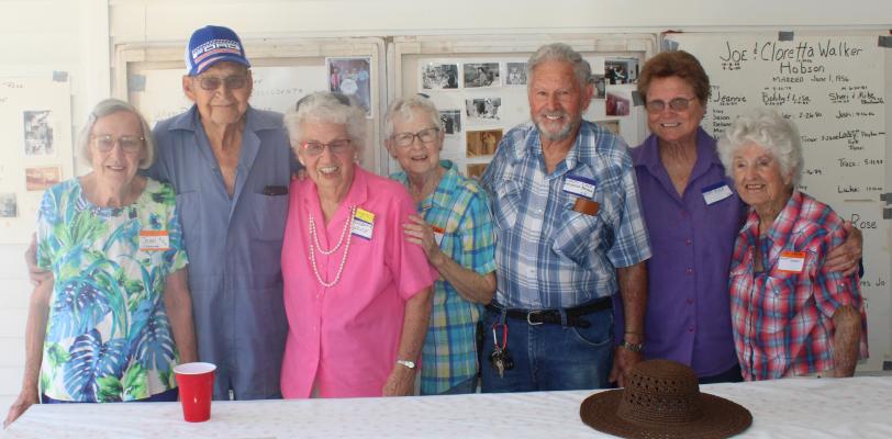 Barbara Walker is pictured above with her family: Jean Kyle, John Kyle, Barbara Walker, Gloria Perrin, Lary Kyle, Anne Kyle, and “Aunt” Ginny.
