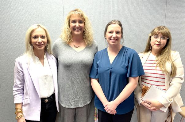 School Administrators from across Hughes County attended the seminar including (L-R): Danielle Patterson (Holdenville), Shawn Richmond (Holdenville), Elizabeth Williams (Holdenville), and Robin Gann (Moss).