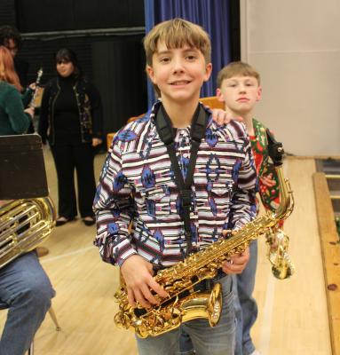 PHOTOBOMB! Boston Bowman isn’t going to let Easton Carter (front) steal his 15 seconds of fame.