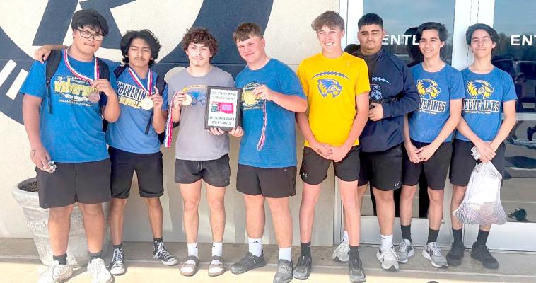 THE FRESHMEN POWERLIFTING TEAM IS THE BEST IN THE STATE! The team easily out performed all the competition at the state meet in El Reno! Team members are:Keshaun Hill, Pedro Casio-Harris, Titus Gomez, Waylon Jeffrey, Jayden Hall, Jared Soria, Kendall Couffer, Kaden Couffer