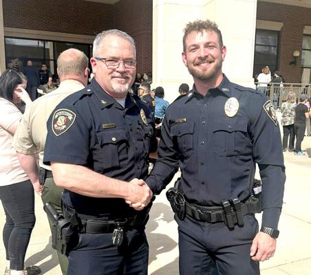 Officer Tanner Clark with Holdenville Chief of Police Jason Scroggins