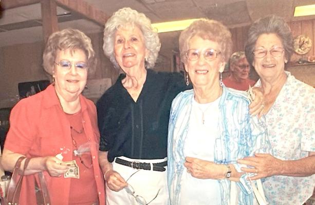 FOUR GREAT GALS... Service was held Monday for Jean Phillips, one of the most beloved ladies I have ever known. I loved the above picture shared with us by Jean’s Granddaughter Alisha. Pictured are Jean with three of her closest friends and domino partners, Gertrude Robinson, Helen Pugh, and Glenda Smith taken several year ago.