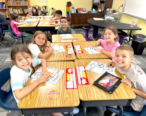 MRS. LASTER’S 3RD GRADE CLASS GEARS UP FOR THEIR FINAL YEAR AT REED...Pictured above are Ivory Johnson, Penny Robinson, Carley Epperson, and Landon Hill.