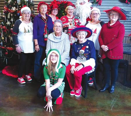 Red Hat Ladies Attend Christmas Party at Gigi’s in Seminole