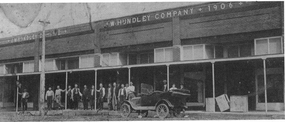 Many of us remember the J.W. Hundley Company in Calvin, OK. J.W. Hundley was one of the original founders of Calvin. It is thought the he is the man in the middle in the suit and tie. The other are unidentified.