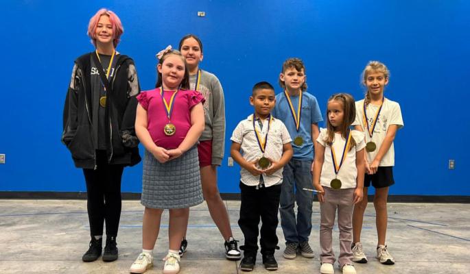 MOSS STUDENTS OF THE MONTH— Pictured above (Student of the Month) - Back row: Robbie Quinci, Johna Bible, Noble Shirley, Keegan Peters; Front row: Rylee Pitts, Benjamin Loera, Baylor Thronebury. Not Pictured: Roper Byerly