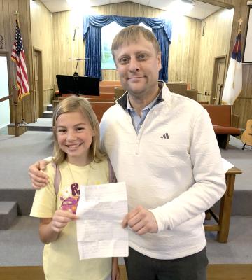 October is Pastor Appreciation month and many local pastors were honored. A very special gift was given to Pastor Dane Robinson of the Church of the Nazarene by Naylan Murray. She surprised him by writing the above poem for him.
