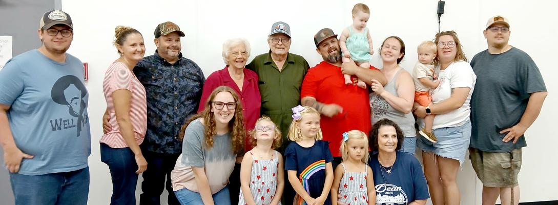 BOBBY DEAN FAMILY—(left to right) (front) Alyssa Black, Brinlee Dean, Rosalee Dean, Alaina Dean, Monica Dean. (back) Turner Dean, Rosalynn and Mark Dean, Sue and Bobby Dean.