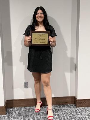 Cheyenne Fixico was presented with an All-State Plaque at the awards banquet. Fixico played for the winning team from the East! Cheyenne went 1-2 at the plate, with RBI and then later scored a run in her team’s 7-5 victory.