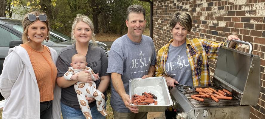 THANKFUL FOR OUR LOCAL CHURCHES! Penn West Baptist Church, located at 305 4th St. Penn West in Holdenville, recently hosted a family fun day for the community. The event was well-attended and full of great give-aways, including a new coat to anyone in need. Pictured above (L-R) are: Hannah North, Brittain Valdez, Baby Ovie, Pastor Daniel Roberts and Jennifer Roberts. If you are looking for a place to be loved, they would love to have you! We are thankful for you Penn West Baptist!