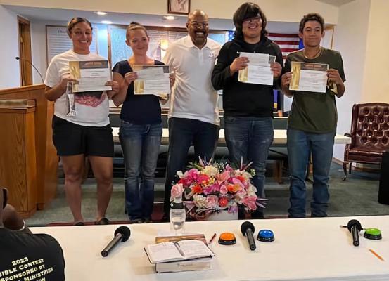 THE YOUNG ADULT WINNERS OF ESTELLA BROWN MINISTRIES FOUNDATION SCHOLARSHIP WERE ANNOUNCED RECENTLY. They are: First Place, Shannon Hill. Second Place, Jessica Edwards. Third Place, Grant Areinbini. Fourth Place, Tallon Rivers. What an honor! MORE PICTURES PAGE 2