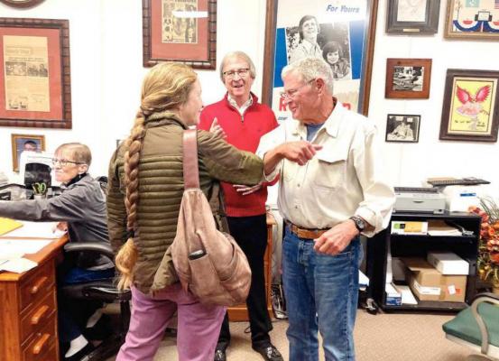 Julie Wilkinson, R.N. bumps elbows with Senator Inhofe. Julie is a staunch supporter of the senator and is an incredible advocate for Pro-Life. Julie recently played the part of the RN in “Unplanned” the true story of Abby Johnson Brooks a former director of Planned Parenthood turned Pro-Life Advocate.