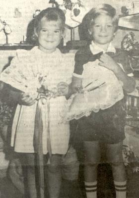 YOUNG ATTENDANTS… JENNY BOYER AND AUSTIN HEATH will be flower girl and crown bearer during Sunday afternoon’s 42nd annual Rotary Candy Bowl Game.