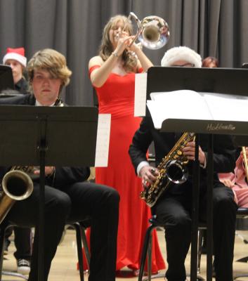 CRUSHING IT. Scarlette Irby shows the whole room how its done during her trombone solo with the jazz band.