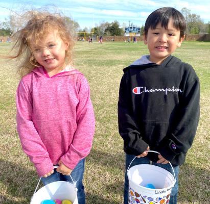 Taliah Skeen-Stone and Lincoln Gray were excited to hunt eggs with their Reed Elementary classmates this month.
