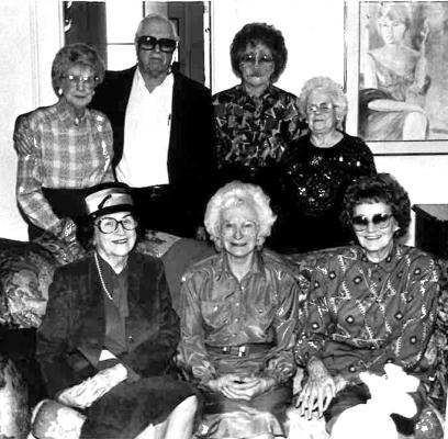 Members of the Holdenville Art Center are pictured above at one of their meetings.Back Row: Christine Ellis, Cran Wilbanks, Nadine Smith, and Lois Merchant. Front Row: Elizabeth Gaberino, Mary Hendrikson, and Virgina Enos