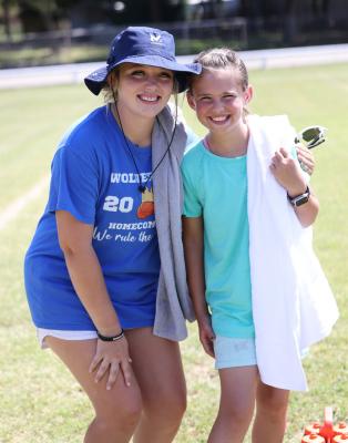 Allyson Inselman and Ruth Barker have been busy making sure the Wolverines have plenty of water during the hot afternoon practices. These young Ladies are angels of mercy on these hot August afternoons.