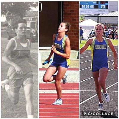 Leslie Curtis Phillips was a state champion her senior year and now her twin daughters Leigha and Laynee are working to take their turn on the victory podium at the state track meet.