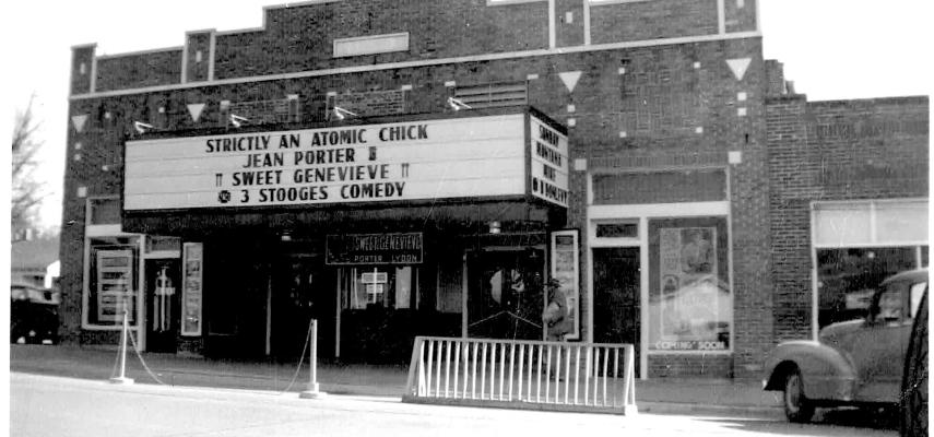 SATURDAY NIGHT OUT ON THE TOWN! Many of our readers will remember the Dixie Theater located on the 100 block of N. Oak. Notice the bicycle rack and old-timey car out front, but it’s the movies on the marquis that helped us date this old photo. Sweet Genevieve is a 1947 American comedy film directed by Arthur Dreifuss and starring Jean Porter, Jimmy Lydon and Lucien Littlefield. It was produced by Sam Katzman for distribution by Columbia Pictures making this picture dated sometime in 1947.