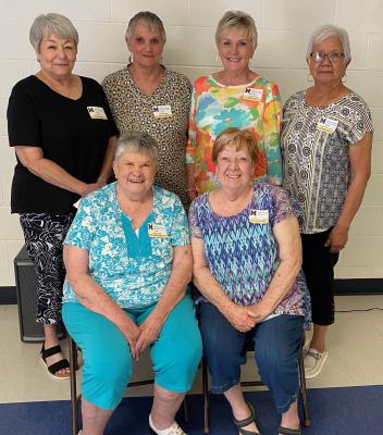 MOSS CLASS OF 1964 GATHERED RECENTLY FOR THEIR CLASS REUNION. The class will celebrate their 60th high school reunion next May. Members of the class pictured above are Sharon (Summy) Harrison, Terry (Leader) Kibby, Mary Ann (Roberts) Puckett, Naomi (Letka) Scheuerman, Ruth (Welch) Reich, and Rose Clark.