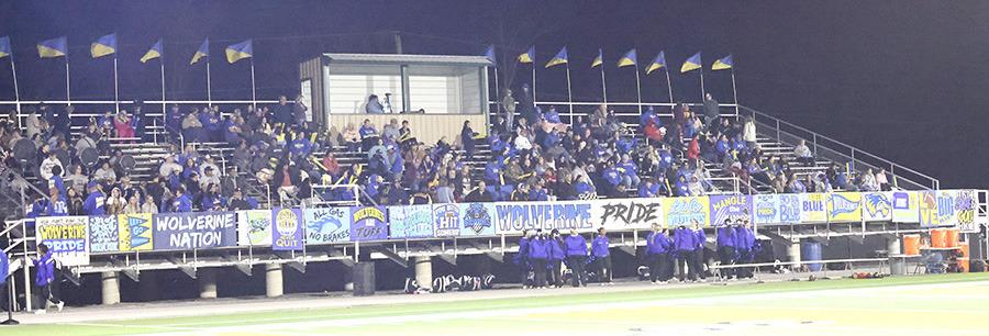 HOLDENVILLE WOLVERINE FANS FILLED THE STANDS AT ADAIR. The Wolverines played hard but just couldn’t get the breaks necessary to defeat the Warriors.