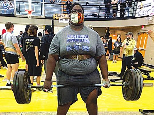 Wolverine weight lifter Sydney Robinson placed fifth in his division at the regional meet in Broken Bow. vSydney’s combined weight total of 1215 pounds was good enough to qualify for the state meet in Eleanor!