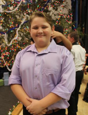 BRADLEY POLKINGHORN WAS LOOKING QUITE HANDSOME and ready for his Christmas Concert last week.