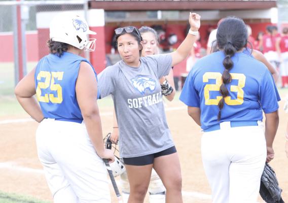 Holdenville Head Coach, Angel Johnson was a bit animated when she gave this series of instructions to this group of Wolverines. Coach Johnson and her staff are constantly teaching the game of softball to their players.