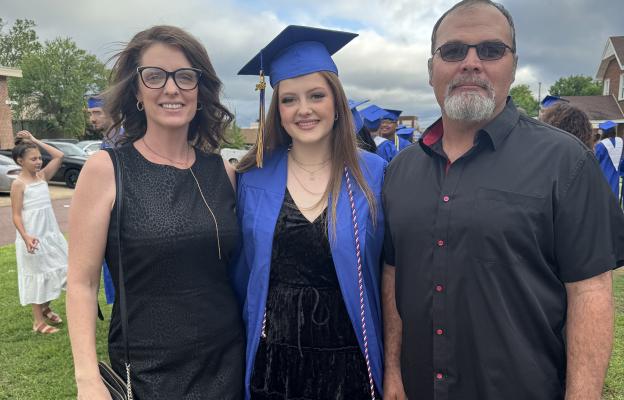 Audrey Miller with Parents Alicia and Cameron