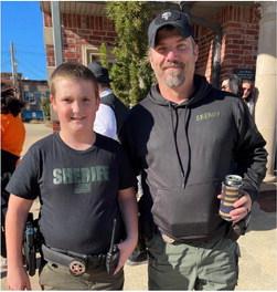 Hughes County Deputy Josh Kelley with his son, Future Sheriff, Landon Kelley.