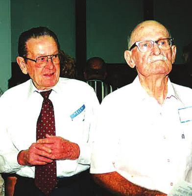 DR. NORMAN ROBINSON and longtime friend ORVILLE MULLINAX. Norman is in the HHS hall of fame and played football for the Oklahoma Sooners.