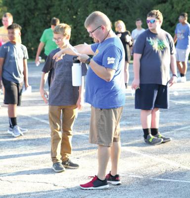 Holdenville Golden Pride Band director, Sam Cosby, has been putting the Wolverine band through practices as they prepare for the fall marching season. The band will be starting their marching season on Friday when the Wolverine football team opens the season with Wewoka.