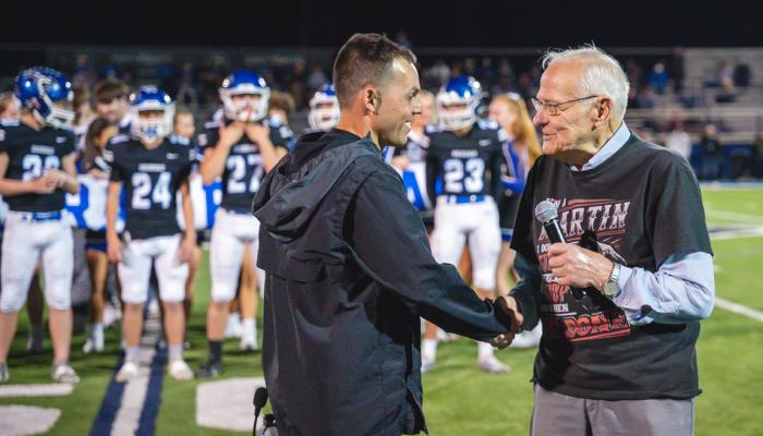 HOLDENVILLE GRADUATE JOHN BILL MARTIN was recently honored by Harrah High School. As our readers know, John Bill has written a column for our local paper for many years. We get more good feedback on that one column than all the others combined!