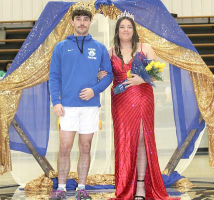 Homecoming King Michael Simrell and Queen Gracelyn Wulf