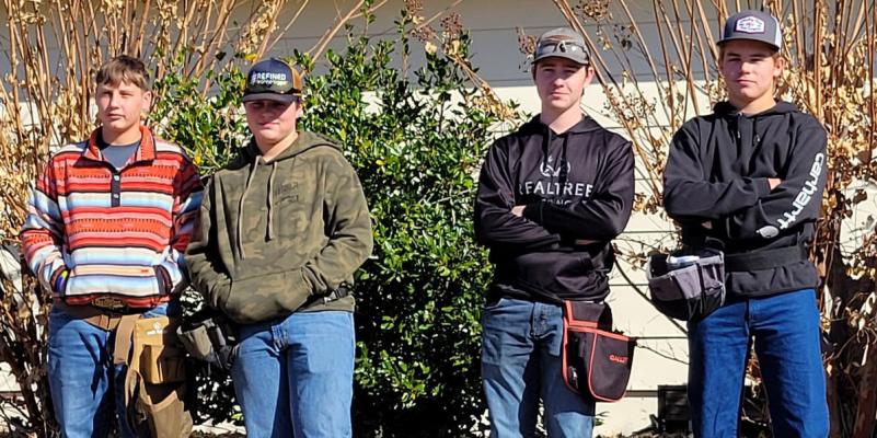 CONGRATULATIONS TO HOLDENVILLE JUNIOR SKEET TEAM ON THEIR ACCOMPLISHMENT OF MAKING IT TO THE STATE FINALS ON NOVEMBER 15, 2023 IN ARCADIA, OK. The team pictured (above/below) consisting of Ryan Lindemann, Chet McCoy, Trey Carter and Brayden Black participated in the state finals competition. Chet McCoy was awarded a $400 gift card and an OKSSSP (Oklahoma Scholastic Shooting Sports Program) belt buckle for his performance in the regionals competition in Broken Bow on November 8th as the top shooter. The team