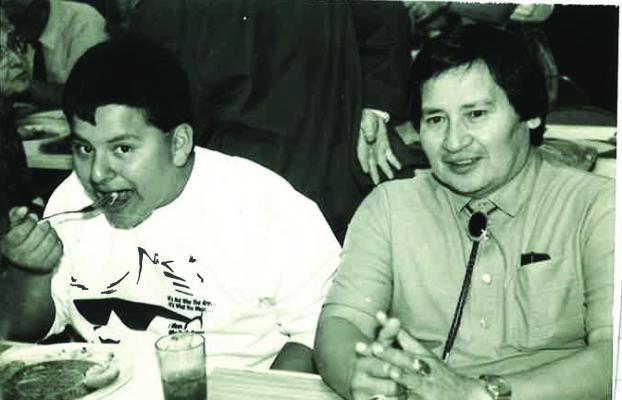 Jackie Seigrist and Blackie Buck enjoy a good meal back in 1992.