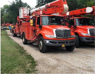 OG&amp;E was in town not far behind the storm. They have been working for 48 hours straight to restore power to the community. We are so thankful for them!