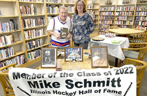Illinois Hockey Hall of Famer Mike Schmitt recently held a book signing at Grace M. Pickens Library here in Holdenville. Mike and his wife Anita live in Lamar and are a treasured part of the Hughes County family