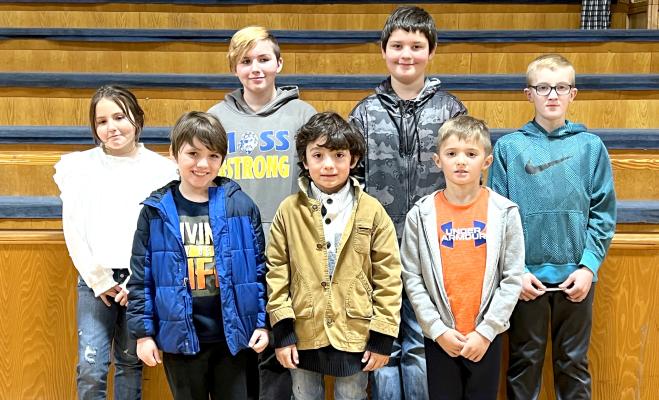 MATH CHAMPIONS! Back Row - Gracey Gasaway, Joanna Cellars, Knox Mulanax, Kyler Cates. Front Row - Harley Gann, Sam Pipkin, Landon Gavin