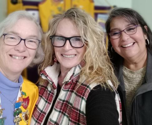 Pictured above are l-r: Lion Jerrie Lindsey, Kerry Rickner and Lion Lori Woods.