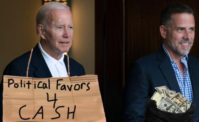 DOJ FINDS NO EVIDENCE OF BRIBERY IN PHOTO OF BIDEN HOLDING SIGN READING ‘WILL TRADE POLITICAL FAVORS 4 CASH’
