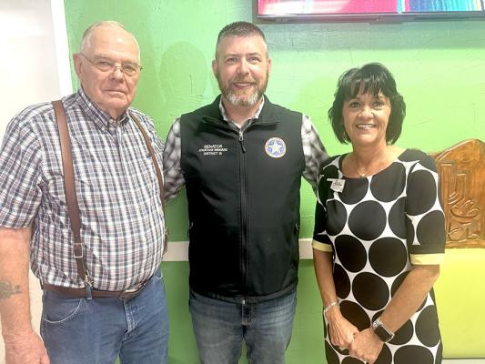 OKLAHOMA STATE SENATOR JONATHAN WINGARD stopped by the Holdenville Chamber luncheon this past week to speak to constituents about current issues facing Oklahomans and what the State Legislature is doing to help the citizens of this state.
