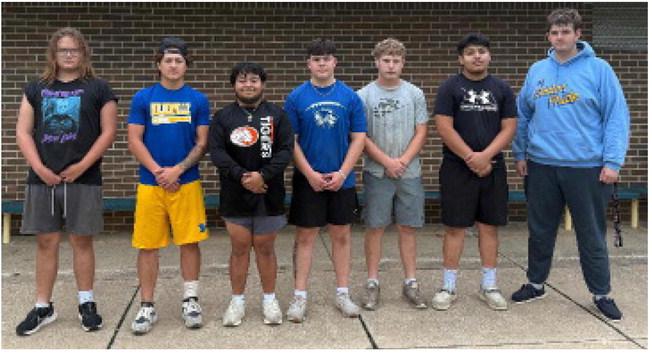 THE WOLVERINES WILL BE COUNTING ON THESE SENIORS WHEN THE SEASON STARTS... Left to Right: Chase Foracker, Wyatt Seeley,Aaron Torres, Alec Harjo, Cameron Swayze, Chris Palomera Sam Stallcup.