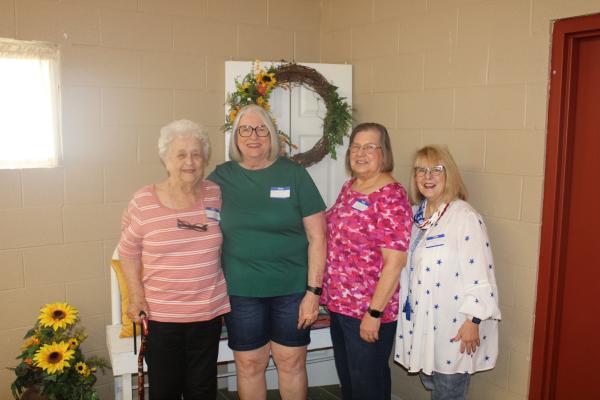 Former Yeager Cheerleaders LaVerne Roberts, and the Lovelace girls, Margaret, Mary, and Martha