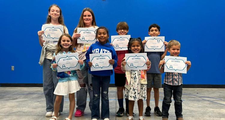 BEST MANNERS (pictured above)- Back row: Marleigh Hunt, Madison Walden, Dawson Robinson, Zayden Tyra; Front row: Lydie Lantz, Kaitlyn Larney, Navaeh Larney, Jack Greenlee