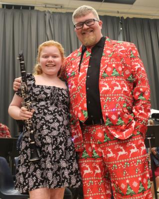 PROUD BAND DAD...AND REGULAR DAD FOR THAT MATTER. Band Director Sam Crosby is excited to have his daughter Brinna beginning the band program in Holdenville Schools.