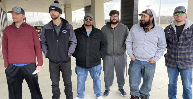 SOME OF THOSE TAKING THE HUGHES COUNTY EMS EVOC TRAINING RECENTLY WERE (L-R): Colton Cox, Gavin Brecheen, Ryan Winter, Bryan Jones, Nashoba Simmons, and Wyatt Jones.