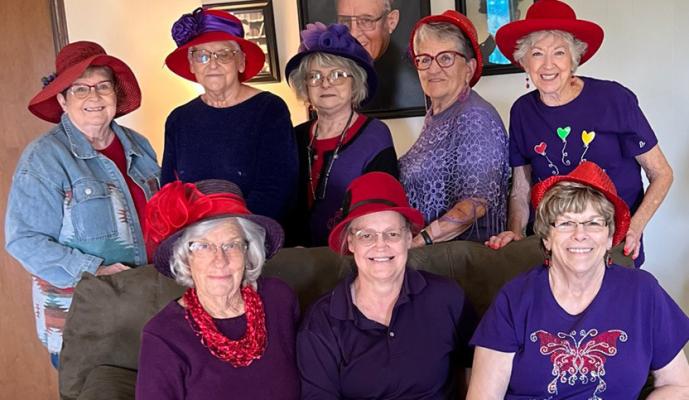 THE HUGHES COUNTY RED HAT LADIES HAD THEIR THANKSGIVING LUNCHEON