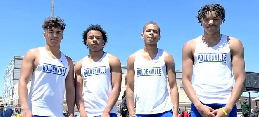 SCHOOL RECORD BROKEN! Wolverine speedsters, Izaia King, Malachi Henderson, Tajuan Blackshire and Eddie Jennings set two school records at the state track meet. The Wolverine relay team set the school record in the 4X100 relay and the 4x200 relay.