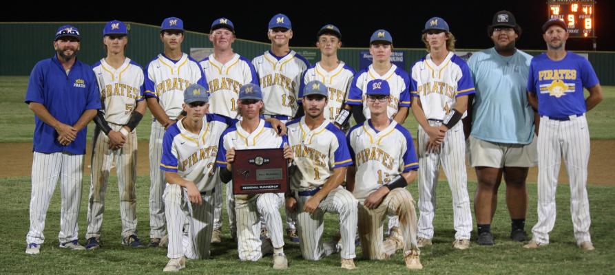 THE MOSS PIRATES EARNED THEIR SPOT IN THE STATE TOURNMENT THIS PAST WEEK. Back row: Coach Renfroe, Jett Rollins, Landon Golden, Heston Nolen, Jackson O’Kelley, Levi Foster, Tate Keesee, Dillon Robinson, Tyler Harjochee, Coach Freeman. Front row: Grady Mills, Orion Pointer, Michael Simrell, Trevor Story. The Pirates will play the first round of the state tournament this Thursday.